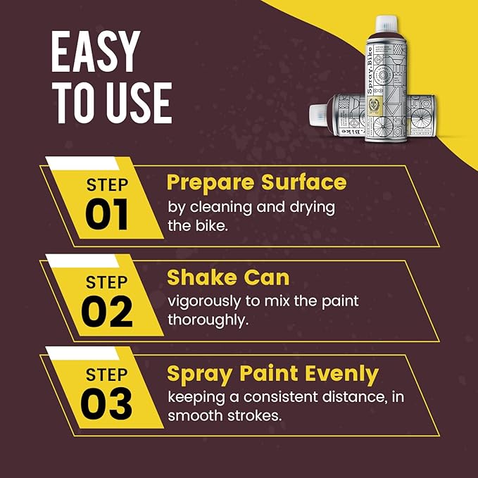 Spray.Bike Spray Paint | Designed Mainly for Bicycles | Multi-Use Acrylic Spray Paint for Metal, Plastic | High Coverage Bike Paint, 400ml