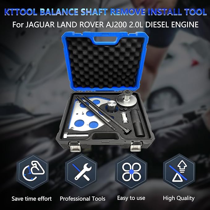 Balance Shaft Removal and Installation Tool Kit for Jaguar Land Rover AJ200 2.0L Diesel Engine Evoque PT204 Petrol Engine - Oil Pump Sprocket Holding Tool, JLR-303-1681