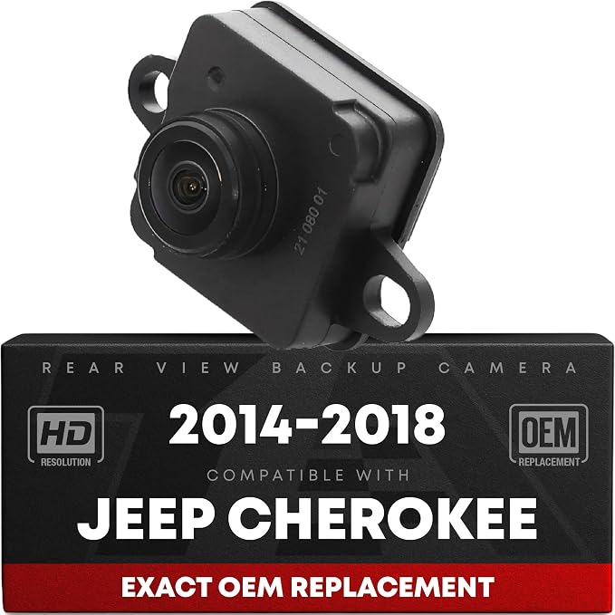 Rear View Backup Camera, Reverse Park Assist - Compatible with 2014-2018 Jeep Cherokee - OEM 56038991AK, CH1960110