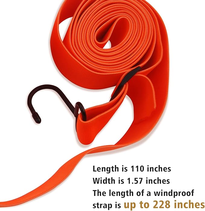 SEAZEN Car Cover Straps Wind Protector, 3 Pcs Elastic Adjustable Rope Protect Your Car Cover from Blowing Off in High Winds, Universal Fit