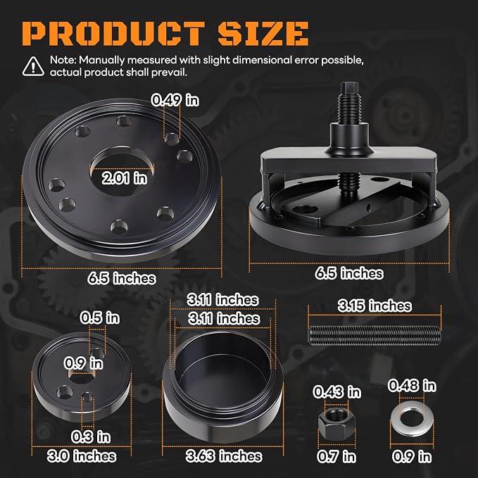 3824498 Upgraded Front & Rear Crankshaft Seal Remover Installer with Wear Sleeve Installer Tool Set Compatible with Cummins 3.9L 5.9L 6.7L 1989-2016 Replace 3824500 2063800090 ST-244C