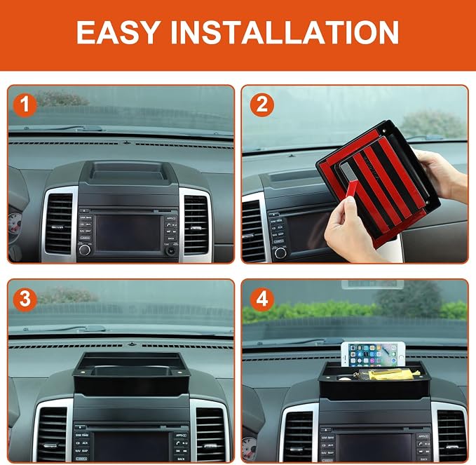 Dash Organizer Tray Compatible with Nissan Frontier 2009-2017,ABS Car Dashboard Storage Box Organizer Holder Tray Interior Accessories (Style-A)