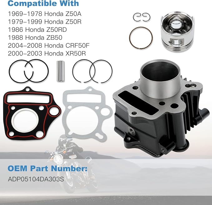 Eccpp Cylinder & Piston Kit Assembly 1969-1978 for Honda for Z50A Dirt Bike Pit Bike