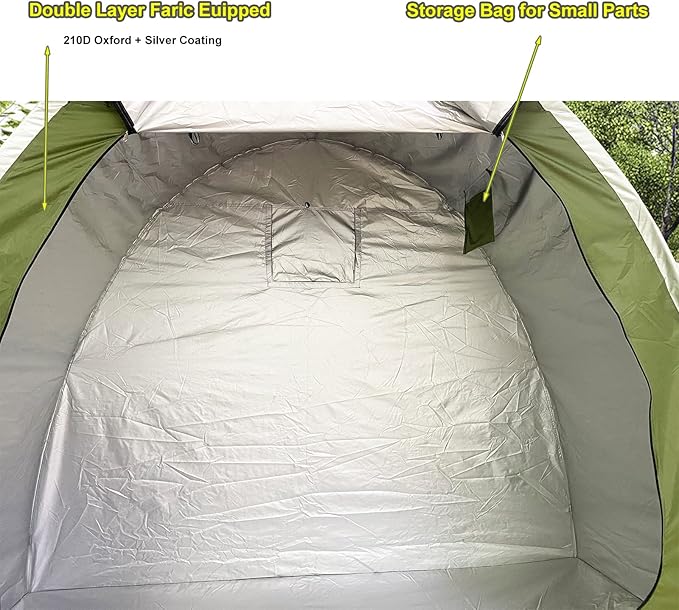 HuaKastro Outdoor Bike Cover Bicycle Tent for 2 Bikes, Waterproof Oxford Storage Tent, Foldable Bike Shelter for Camping
