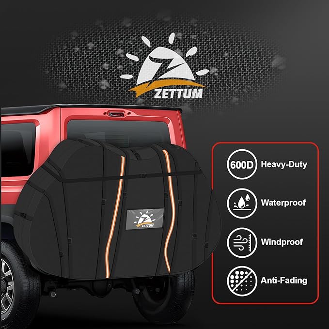 Zettum Bike Cover for Transport 3 Bike - 600D Travel Bike Covers for Bikes on Rear Bike Rack Waterproof & Heavy Duty, Outdoor Full Bicycle Rack Cover for Three Bikes on Car Hitch Storage