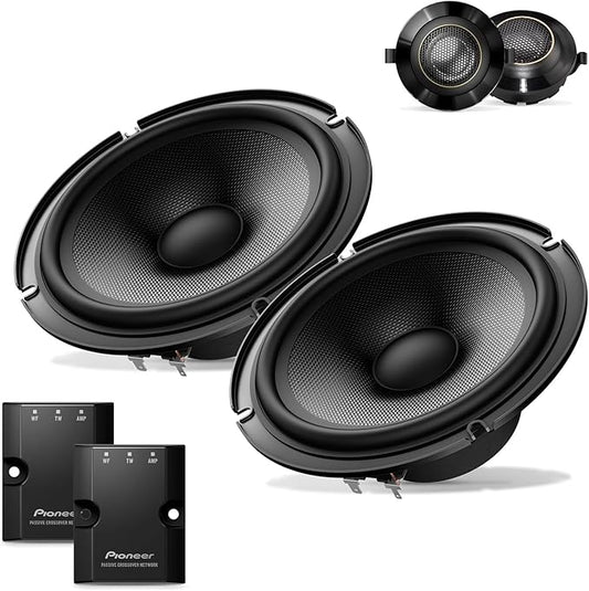 PIONEER Z-Series TS-Z65C 6.5” 2-Way Speakers (Pair) – 300W Max, Crisp Highs + Clear Vocals, Audiophile Upgrade, Add an Amplifier for Optimal Performance