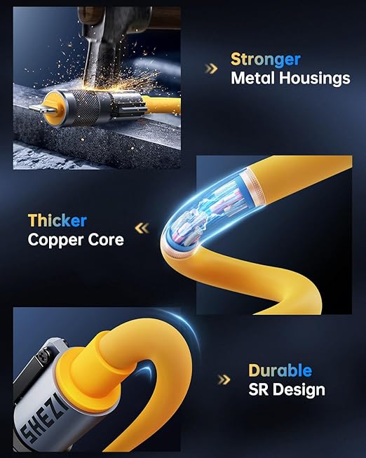 4-in-1 Coiled USB C Cable for Car 5FT [240W Fast Charging] Compatible with Lightning Cable [CarPlay & Android Auto] Multi Charger Cord Combo with L/Type C/USB A Ports for iPhone/iPad (Yellow)