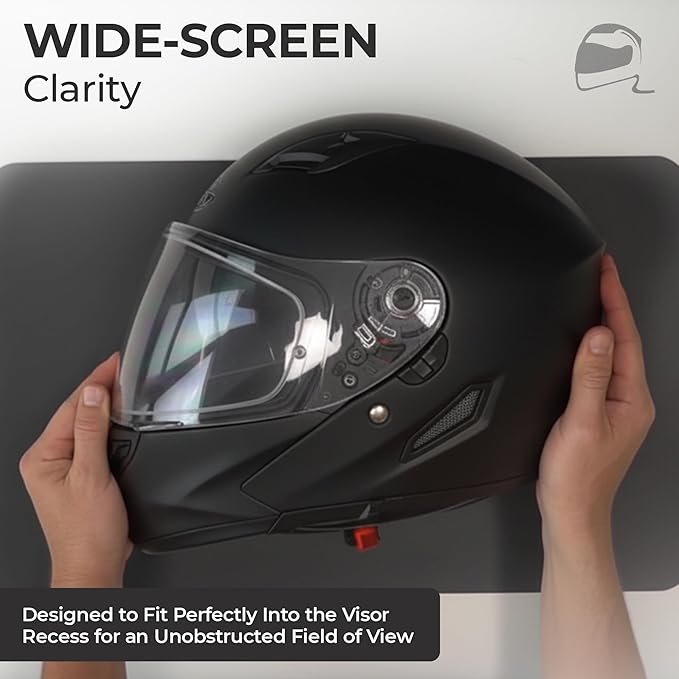 The Helmet Shop Clear Anti Fog Visor Insert for Motorcycle Helmet - Compatible with HJC i10, i70 & HJ-31 Shield, DKS238 Compatible Anti-Fog Visor Insert for Cold Weather Riding and High Visibility