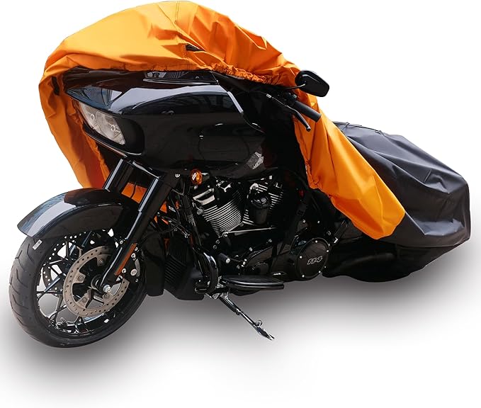420D Motorcycle Cover Waterproof Outdoor, Fit for Touring Harley Davidson Road Glide Limited, Ultra Limited, Ultra Classic, Road King, Road Glide, Street Glide, Electra Glide with Storage Bag
