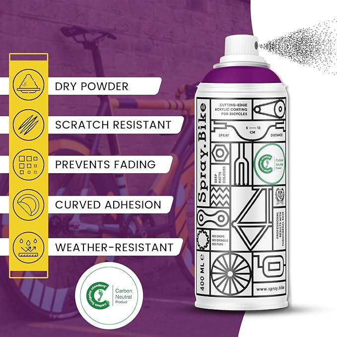 Spray.Bike Spray Paint | Designed Mainly for Bicycles | Multi-Use Acrylic Spray Paint for Metal, Plastic | High Coverage Bike Paint, 400ml, Plumstead