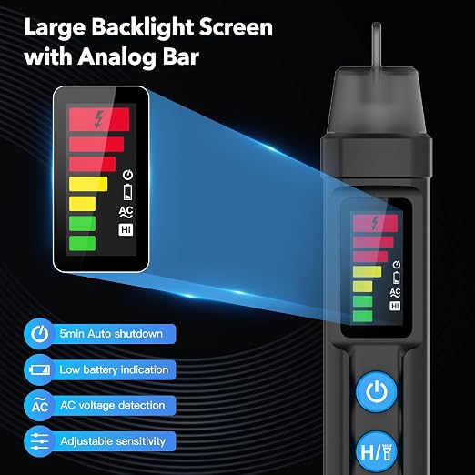 Electrical Test Kit, GFCI Outlet Tester with LCD Display, Non-Contact Voltage Tester Kit with Flashlight, for Wiring Fault Detection, Checking Outlets, and Voltage Testing
