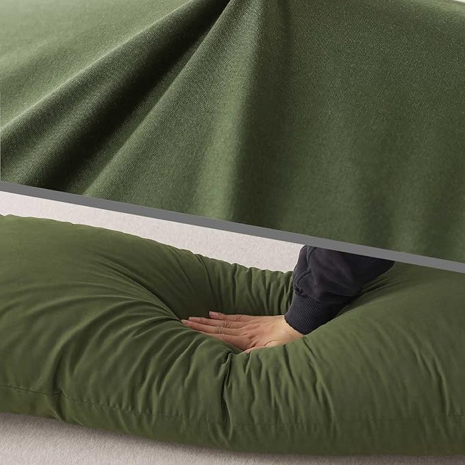 WhatsBedding Memory Foam Body Pillow with Breathable Zippered Cotton Cover, Full Body Pillow for Adults, Long Pillow for Sleeping, Firm Pillow Fluffy Supportive, Forest Green