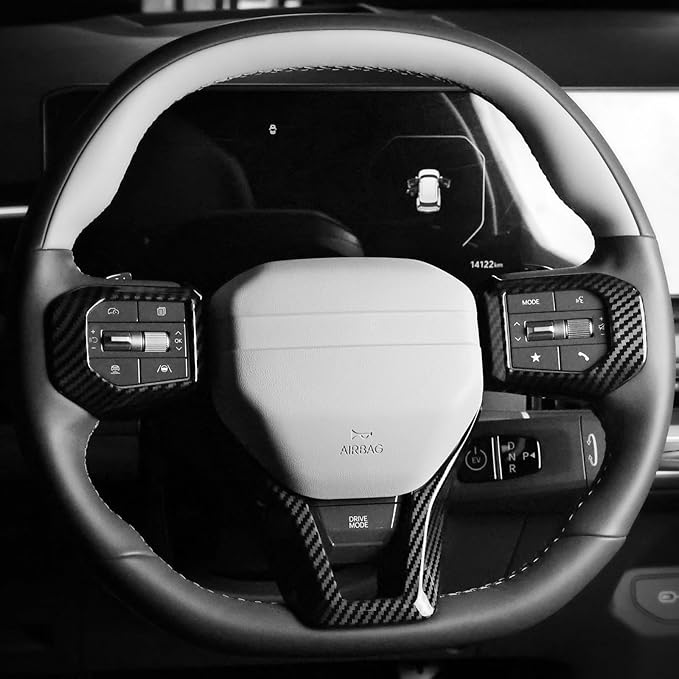 ABS Car Steering Wheel Frame Cover Steering Wheel Button Panel Frame Compatible with Kia K4 GT-Line 2025 Kia EV6 GT-Line 2025 Kia EV3 GT-Line Kia EV4 GT-Line Accessories(Carbon Fiber Style)