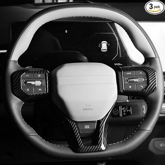 YOUTOOCAR 3PCS Steering Wheel Button Frame Cover Compatible with Kia K4 GT-Line 2025, Kia EV6 GT 2025, Kia EV3 2026, Kia Sportage GT-Line 2026 Accessories (Carbon Fiber Pattern)