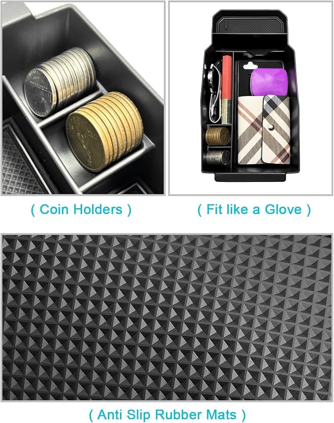 CDEFG 5Pcs for 2023-2026 Mazda CX50 Center Console & Door Handle Organizer | for 2023-2026 Mazda CX-50 Accessories Console Armrest Tray Side Door Trash Container Storage Door Handle Pocket Insert