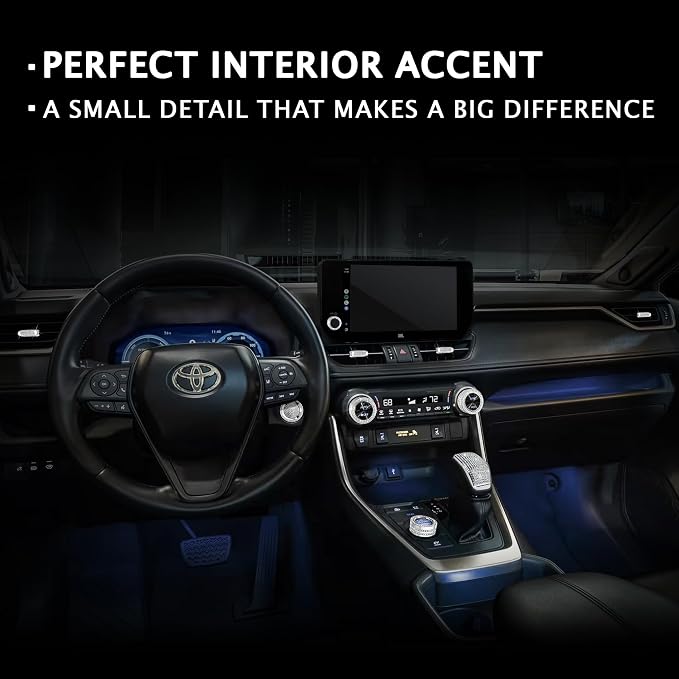 11PCS Crystal Knob Cover Trim Set - Zinc Alloy Rhinestone Interior Upgrade Bling Accessories, Stylish Control Knob Caps Compatible with 2023-2025 Toyota RAV4 Hybrid