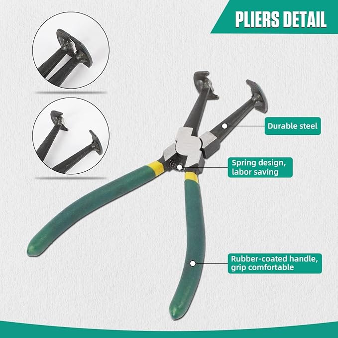 Automotive Piston Ring Compressor Tool, Car Engine Piston Ring Compressor Pliers Set with 14 pcs Piston Rings & with 1 Pliers Repair Tool Kit for Car Truck Auto Engine
