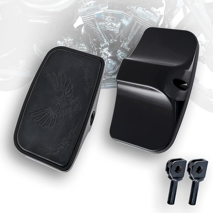 Driver Footpeg Passenger Peg Floorboard Footboard for Kawasaki Honda Triumph NINJA Vulcan VN800 VN900 VN1500 VN1600 Z1000 Rocket Etc (Eagle, GlossBlack)