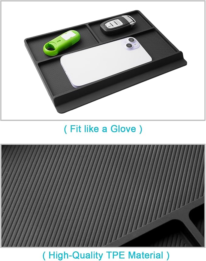 CDEFG Center Console Organizer Tray for 2021-2025 2026 Toyota Sienna | 4th Gen Toyota Sienna Interior Accessory Armrest Anti-Slip Storage Pad, Armrest Lid Nonslip Mat Cellphone Barrier Rubber