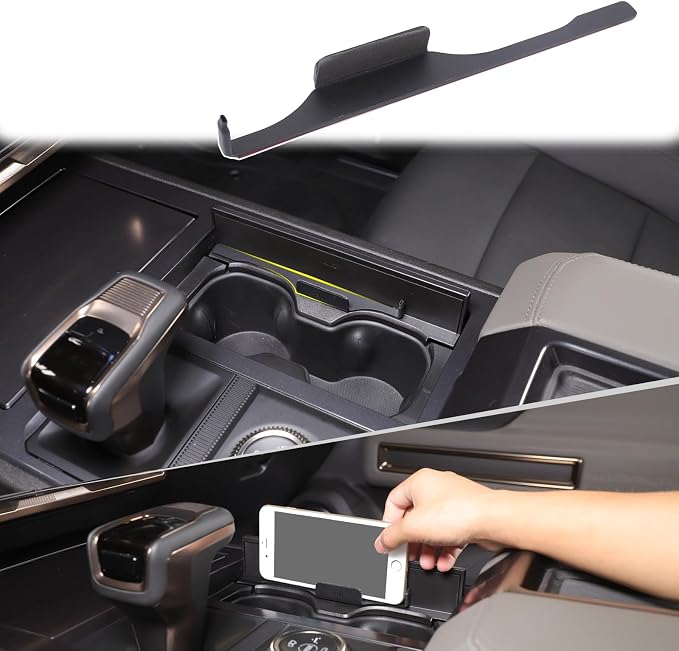 for Hummer EV SUV Pickup Accessories Cup Holder Insert Organizer,Cup Holder Expander for Car, Cup Holder Pocket Organizer,Designed for Things Like Phones and Glasses for 2022-2024 2025+ (Black)