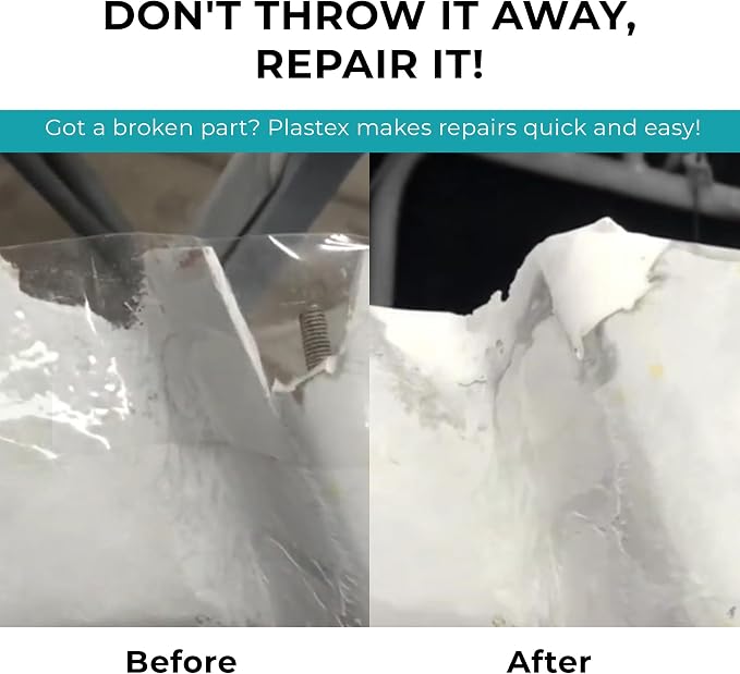 Plastex Plastic Repair Kits - Easily Glue, Repair or Remake Broken Plastic, Fiberglass, Wood & More!. (Standard White Kit)