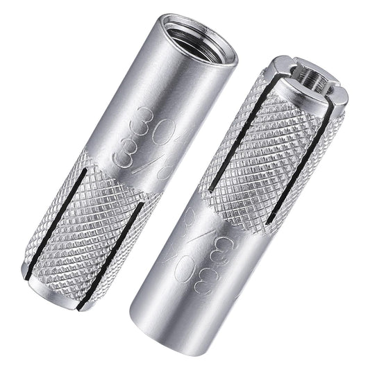 Wensilon(20 pcs) 3/8"-16 Premium Stainless Steel Drop in Anchors Assortment, Knurled Drop-in-Anchor for Solid Concrete, Internal Forced Expansion Screw Bolts