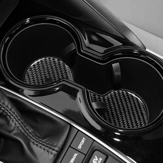 NVCNX Real Premium Carbon Fiber for Toyota Camry Accessories 2018-2024 2019 2020 2021 2022 2023 SE/LE/XSE/XLE/SE Nightshade/L/TRD Gas Hybrid Center Console Cup Holder Cover Interior Trim Sticker 1PC