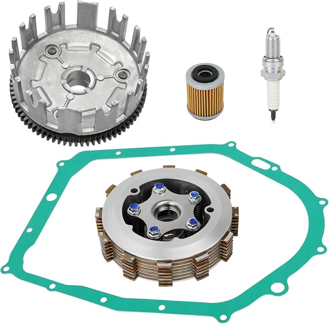 Clutch & Basket Assembly Kit Heavy Duty for Yamaha Warrior 350 1987-2004 Big Bear 350 4x4 1987-1997 Big Bear 350 2x4 1996-1998 Kodiak 400 1993-1998 Raptor 350 2004-2013 Moto-4 350 1987-1995