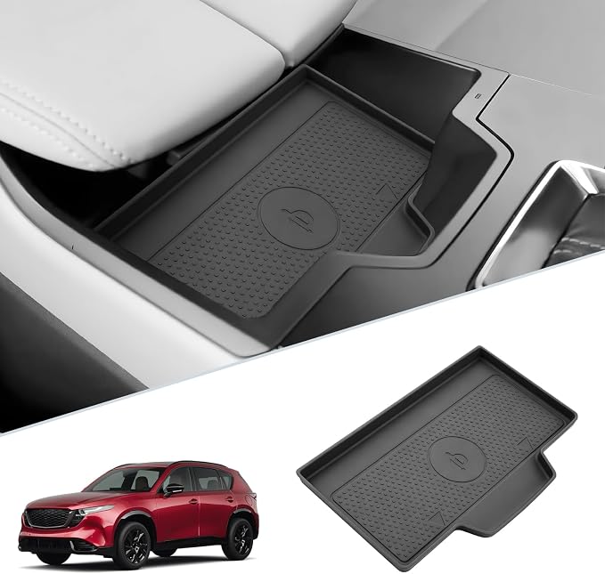 SKTU for 2026 Mazda CX-5 Wireless Charging Mat for 2026+ Mazda CX-5 Wireless Charging Pad Mazda CX5 2026 Accessories Non-Slip Console Pad 2026 CX5 Rubber Console Mat-Durable