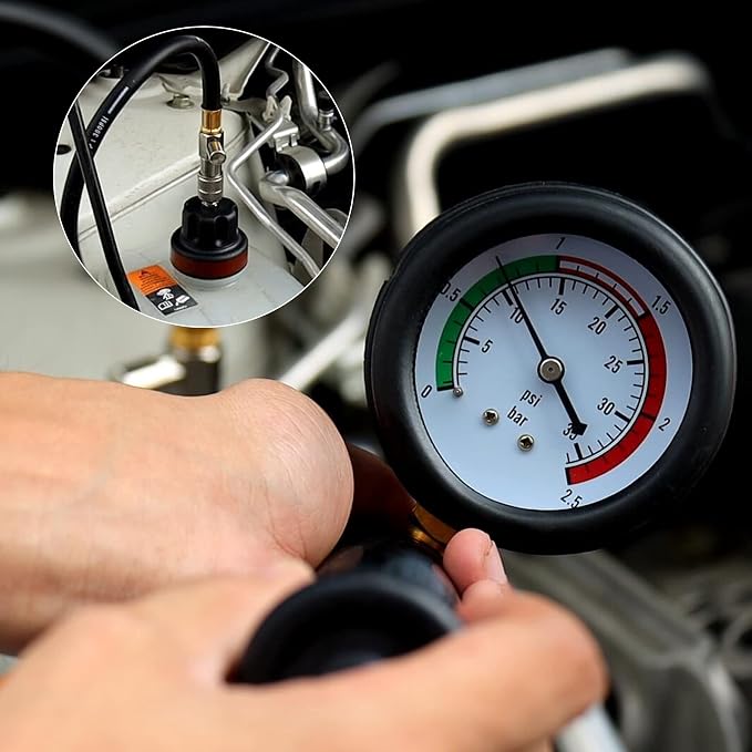 Coolant Pressure Tester Kit, Manual Pump Radiator Pressure Tester and Adapters Work on Cooling System Leak Down Test for Cars Motorcycles Trucks Airlifts, 14PCS Automotive Tools Blue