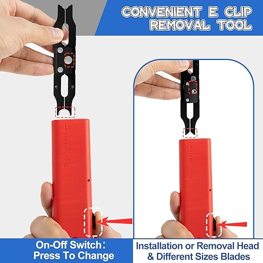 E Clips Assortment Kit With Removal and Installation Tool, 4 Sizes (6/7/8/9/mm) Snap Ring Kit & 40Pcs Retaining Rings for Bearing Fixation