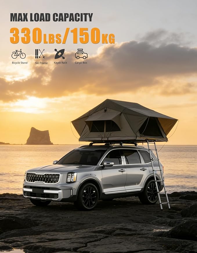 KINGGERI 330lb Lockable Roof Rack Cross Bars Compatible with Kia Telluride 2019-2026 EX S SX SX-Prestige, Heavy Duty Rooftop Aluminum Roof Rails Crossbars Cargo (Not for LX, X-Line or X-Pro)