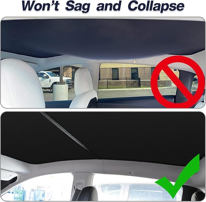 Tesla Model Y Sunshade Roof Never Sag UV Rays Protection Sun Shade for Tesla Model Y Heat Blocking Shades 2017-2024