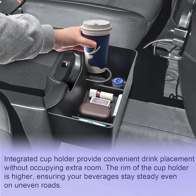 RUNROAD Center Console Hanging Organizer Box Compatible with 2022-2026 Chevy Silverado/GMC Sierra 1500 and 2024-2026 Silverado/Sierra 2500HD 3500HD Accessories Armrest Tray, Split Bench Seat ONLY