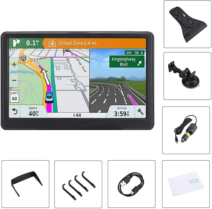 Car GPS Navigation GPS Navigation for Truck & RV & Car, Driver Alerts, Turn-by-Turn Directions, 2025 Map and Free Update Map