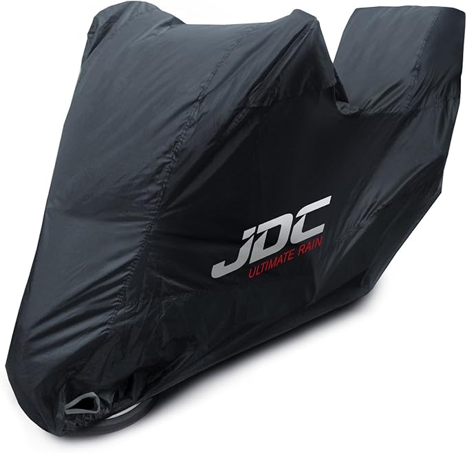 JDC Motorcycle 100% Waterproof Cover - Ultimate RAIN (Heavy Duty, Soft Lining, Heat Resistant Panels, Taped Seams) - XL Tall Top Box