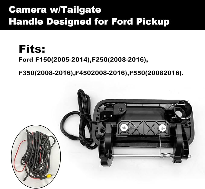 from 2007 to 2013, Ford F-150, F250, F350, F450, F550 Rearview Cameras, Rearview Camera, Trunk Handle, car Rearview Camera, in-car Camera