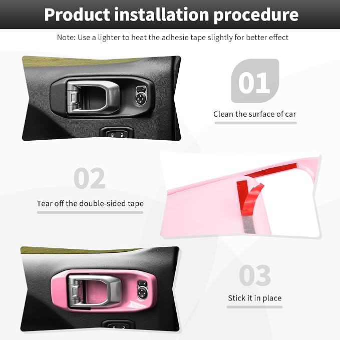 21PCS Pink Interior Trim Kits Fit for 2018-2023 Jeep Wrangler JL JLU & Gladiator JT 4Door Interior Decor Accessories Dashboard AC Headlight Switch Roof Speaker Inner Door Bowl Steering Button Frame