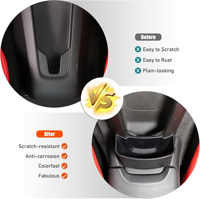 CHEAYAR Rear Waterfall Storage Box Compatible with Chevrolet Corvette C8 2020-2026, Car Center Console Seat Pocket Storage Box Organizer Extension Insert Accessories