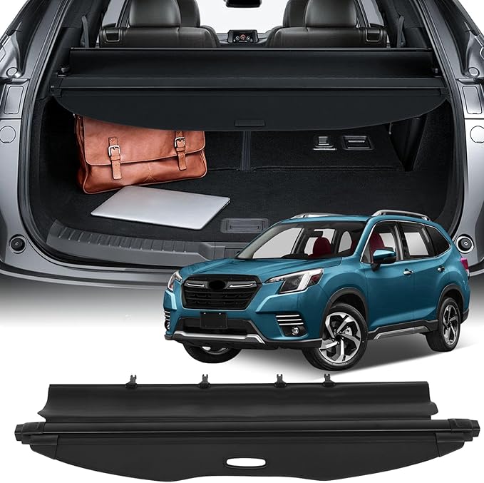 Cargo Cover for 2019-2024 Fit for Subaru Forester 2.5L Retractable Rear Trunk Cargo Shade Luggage Security Cover Shielding Waterproof