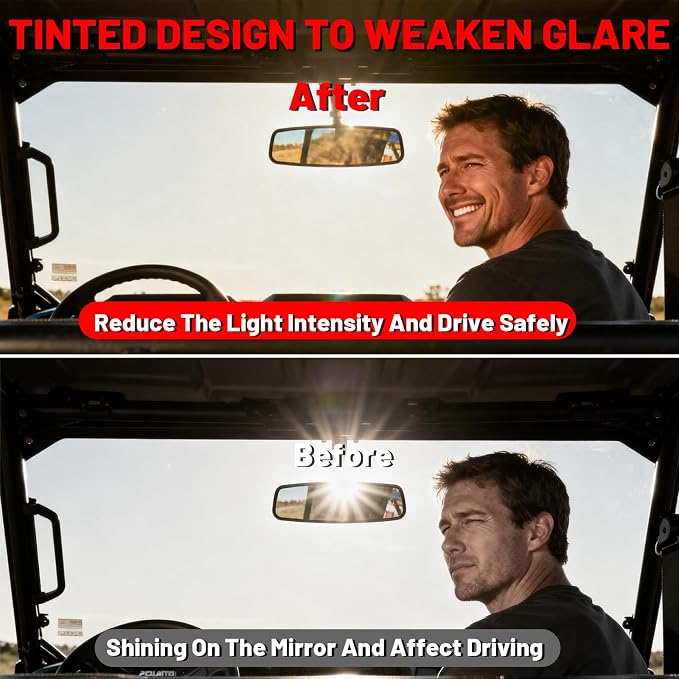 StarknightMT Tinted Rear Window Compatible with Polaris Ranger XP 1000 / 1000 (2017-2026), Polycarbonate Back Windshield Fits Ranger XP 900 / Crew (2013-2019), Quick-Turn Knob Install
