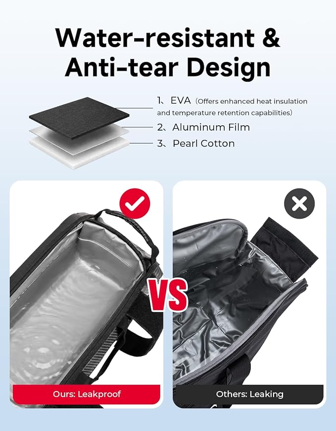 KEMIMOTO Universal Saddlebag Cooler Bag Keeps Hot & Cold Up to 7.5 Hours Insulated Cooler Bag Leakproof EVA Fit for Sportster Softail Sport Bike Adventure Ninja Rebel Dyna Cruiser V-star Shadow