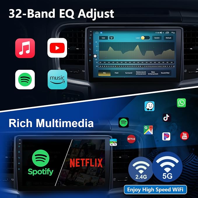 8 Core 4+64G Car Stereo Radio for Dodge RAM Upgrade 1500 2500 3500 2013 2014 2015 2016 2017 2018 with Wireless CarPlay and Android Auto,9 inch Touch Screen Radio Replacement (Only fit Manual AC)