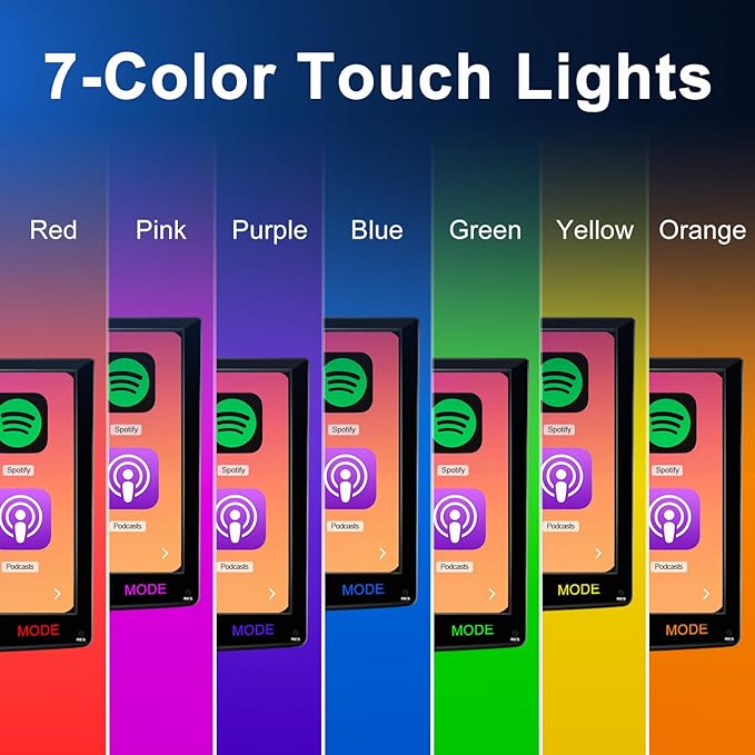 7-Inch Wireless Apple CarPlay & Android Auto Portable Car Screen, Auto Brightness Adjustment, Supports HD Video, with HD Backup Camera