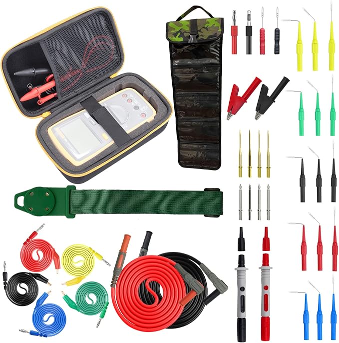 Makeronics 41-in-1 Electrical Multimeter Test Lead Kit Compatible with Fluke Digital Multimeter | Carrying Case | Hanging Strap | Replaceable Precision Probes for Digital Electrical Testing
