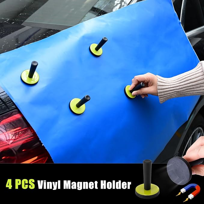 NEWISHTOOL Vinyl Wrap Tool Kit Tint Tools with Sponge Seam Roller, Window Scraper, Felt Squeegee, Magnet Holders, Gloves and Micro Tucking Tool