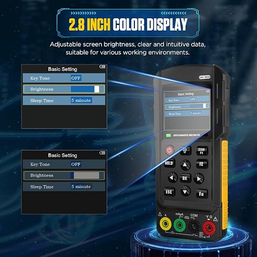 DM303 Multimeter Oscilloscope,Handheld Digital Automotive Oscilloscope Multimeter,Voltage,Current,Resistance,Automotive Circuit,Cranking,Injector,Relay,Analog Signal Test