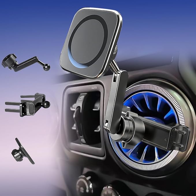 Magnetic Phone Mount for Wrangler JL Gradiator Rubicon Sahara 360° Adjustable Vent Holder | Ultra-Strong Magnet for iPhone 15/14/13 Galaxy S23/S22 Car Truck Dash Mount jee p wrangler Accessories