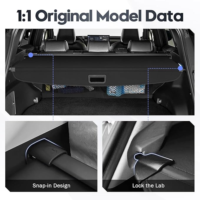 Cargo Cover for Toyota RAV4 2019-2025 2026 with Extra Storage Net,Retractable Trunk Cover for 2026 RAV4 Accessories Security Shield Shade No Gap Design