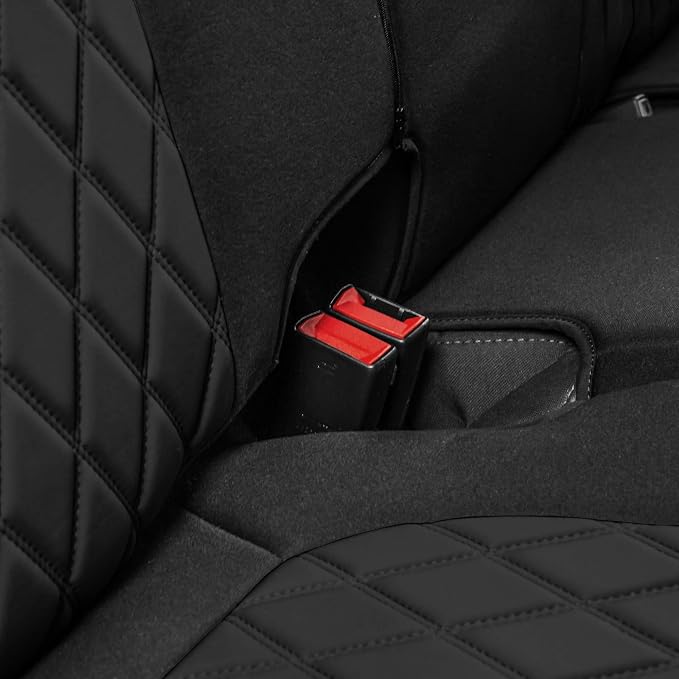 FH Group Custom Fit Car Seat Covers Specifically Made for 2019-2023 GMC Sierra 1500 2500HD 3500HD SLT AT4 Denali - Ultraflex Neoprene Water Resistant Automotive Seat Covers - Full Set Black